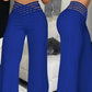Lässige Damenhose mit weitem Bein und hoher Taille