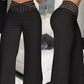 Lässige Damenhose mit weitem Bein und hoher Taille