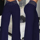 Lässige Damenhose mit weitem Bein und hoher Taille