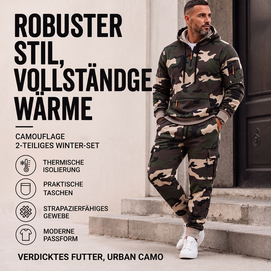 📢📢50% Rabatt!!! 🎉✨ Warmer Hoodie- & Hosenanzug für Herren mit Camouflage-Muster