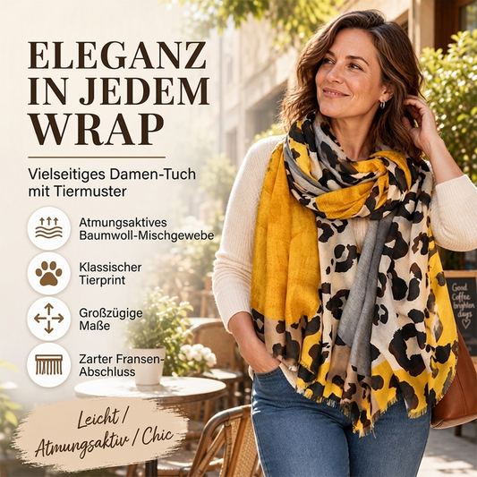 💥Jetzt im Trend!💥 Vielseitig einsetzbarer, leichter Leopardenmuster-Schal