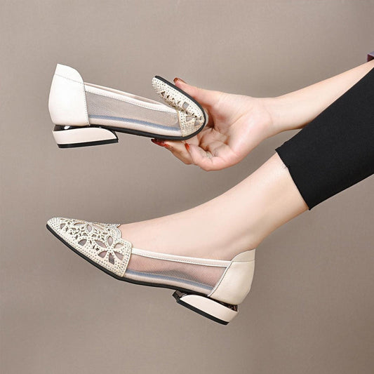 Damen Chunky Heel Slip-On Schuhe