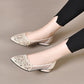 Damen Chunky Heel Slip-On Schuhe