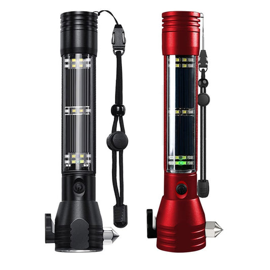🎁Nice Gift🥳 10 in 1 solarbetriebene, taktische und multifunktionale Taschenlampe