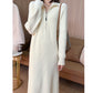 [Geschenk für Frauen] Lässiges Strickpulloverkleid mit halbem Reißverschluss und langen Ärmeln für Damen (30 % RABATT)