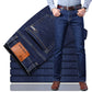 [Wintergeschenk] Warme Stretch-Jeans für Herren mit hohem Bund und Kunstsamt-Futter