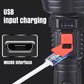 Wasserdichte, wiederaufladbare, helle USB-Taschenlampe